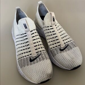 Nike Cream and Black Flyknit Shoes